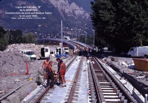 Ligne de tram ''B''  = travaux = pont des Taillées