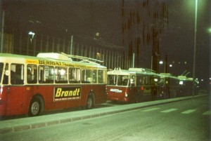 stockage extérieur des trolleybus